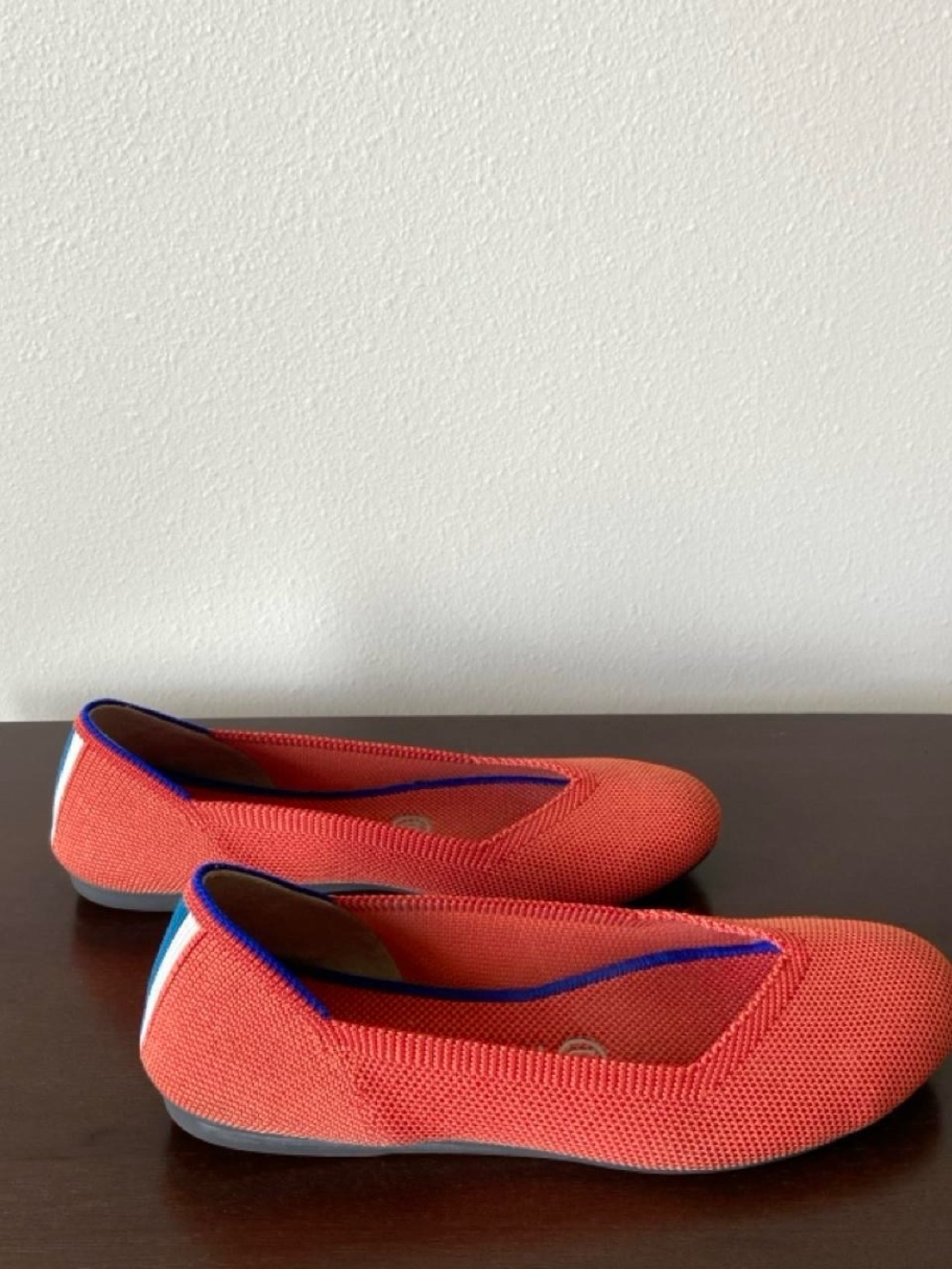 Rothy's The Flat Persimmon Marina Heel Stripe Round Toe Flat Slip On - Picture 2 of 6